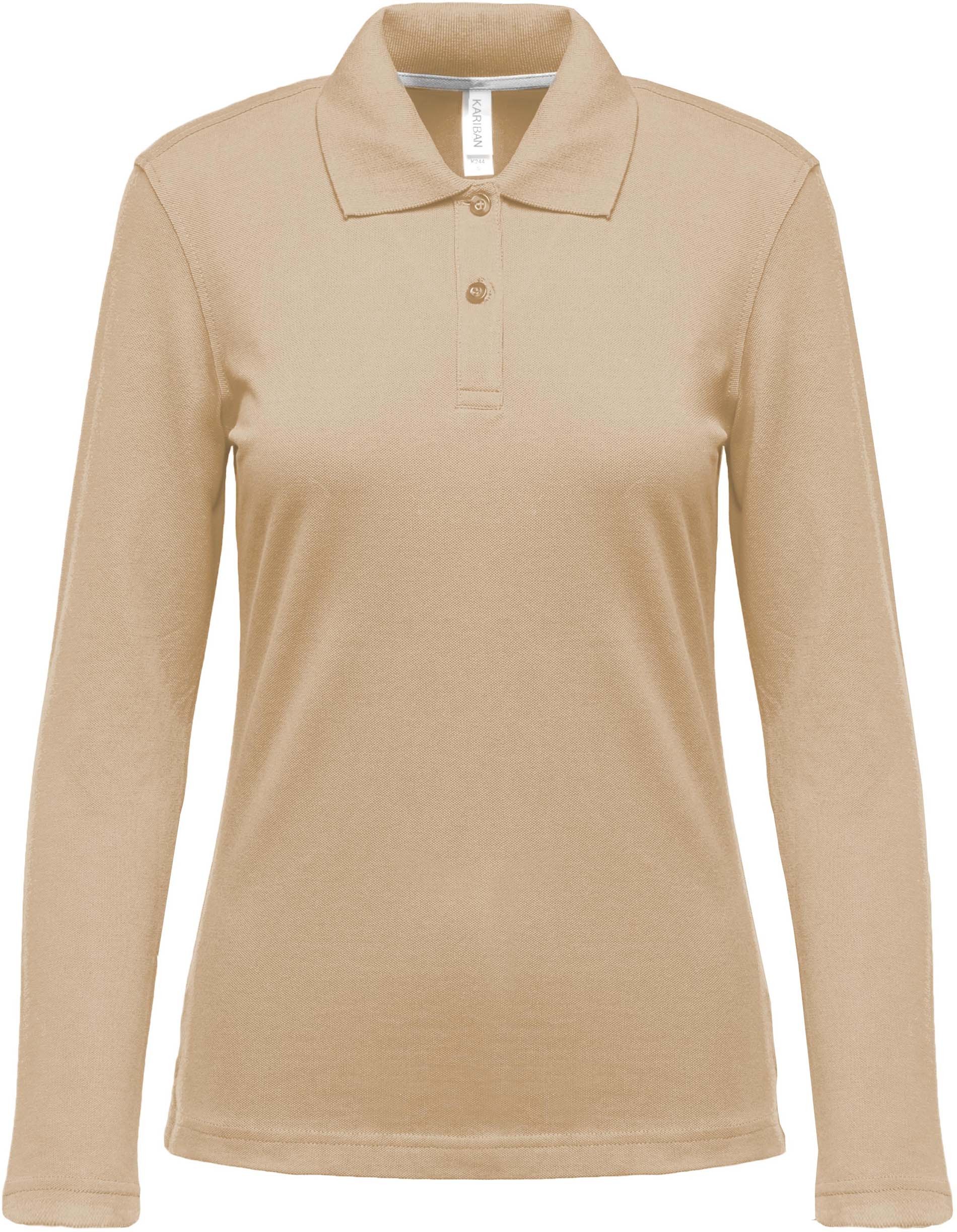 Polo manches longues Femme brodé personnalisé coton peigné - K244 ...