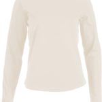 Tee-Shirt col rond manches longues Femme brodé personnalisé coton peigné - K383