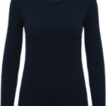 Tee-Shirt col rond manches longues Femme brodé personnalisé coton Biologique - K392