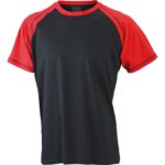 Tee-Shirt bicolore col rond manches courtes Homme brodé personnalisé coton - JN010