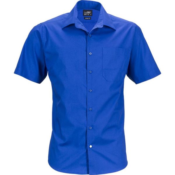 Chemise Homme Manches Courtes Coton Bleu