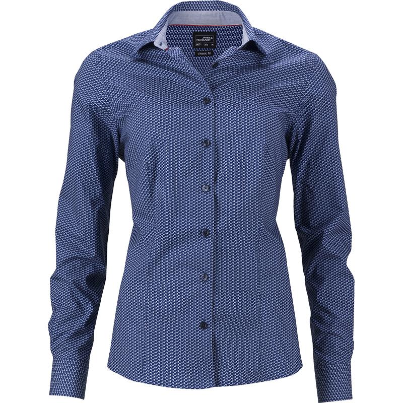 Chemise imprimée manches longues Femme brodée ...