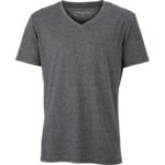 Tee-Shirt mélange col V manches courtes Homme brodé personnalisé polyester coton - JN974